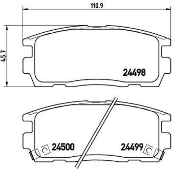 Колодка гальм. диск. CHEVROLET CAPTIVA задн. (вир-во) BREMBO P 10 004