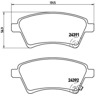 Комплект гальмівних колодок з 4 шт. дисків BREMBO P23105