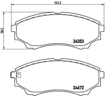 Комплект гальмівних колодок з 4 шт. дисків BREMBO P24086