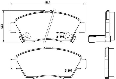 Гальмівні колодки дискові BREMBO P28 023