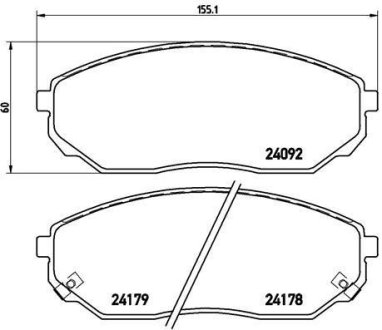 Комплект гальмівних колодок з 4 шт. дисків BREMBO P30019