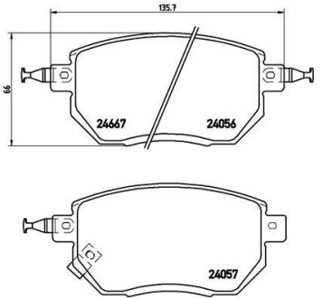 Гальмівні колодки дискові BREMBO P56051 (фото 1)