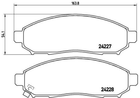 Комплект гальмівних колодок з 4 шт. дисків BREMBO P56059