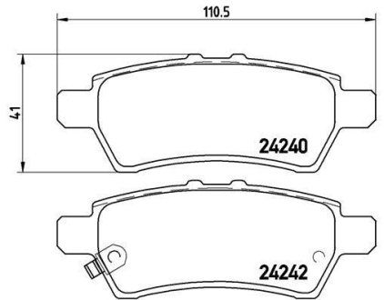 Комплект гальмівних колодок з 4 шт. BREMBO P56060 (фото 1)