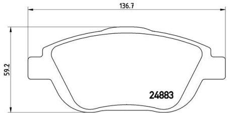 Комплект гальмівних колодок з 4 шт. дисків BREMBO P61103 (фото 1)