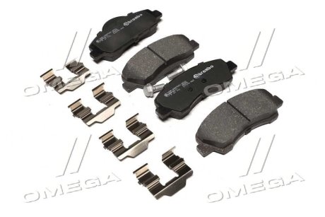 Колодка гальм. диск. CITROEN C4 CACTUS 1.2 2014-,PEUGEOT 308 II 1.2 1.6 2013- передн. (вир-во BREMBO P 61 113 (фото 1)