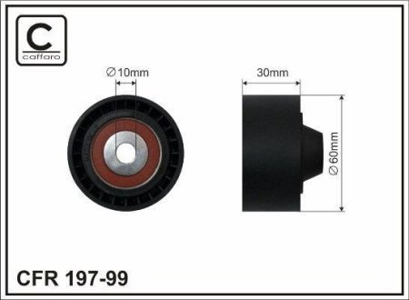60x10x30 Ролик паска приводного Renault Espace IV, Laguna II, III, Master IV 2.0dCi/2.3dCi 05- CAFFARO 19799