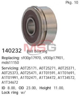 C_=8 8690 0 s930p17970 !подшипник генератора CARGO 140232