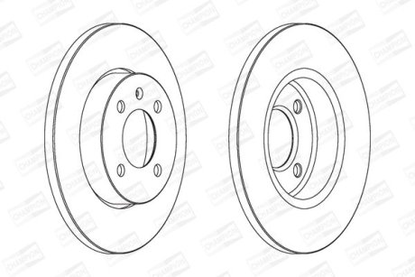 ДИСК тормозной передний (кратно 2шт.) VW CADDY II (95-04), Golf III (89-98) CHAMPION 561491CH