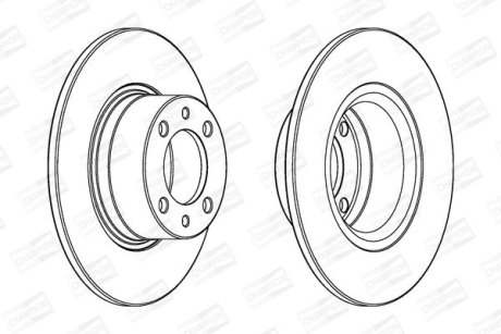 ДИСК тормозной передний (кратно 2шт.) MERCEDES-BENZ A-CLASS (W168) 97-05 CHAMPION 562049CH