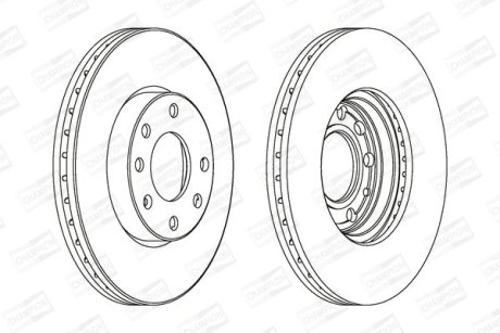 Диск тормозной передний (кратно 2шт.) Opel Astra (98-) CHAMPION 562069CH