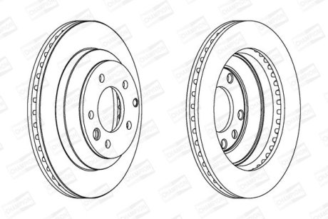 Диск тормозной задний (кратно 2шт.) AUDI Q7 (4LB) (06-16)/PORSCHE CAYENNE (92A) (10-) CHAMPION 562393CH