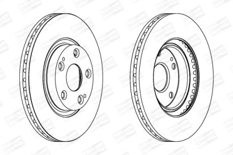 Диск тормозной передний (кратно 2шт.) Toyota Auris (06-12), Avensis (03-08), Corolla (03-09) CHAMPION 562430CH