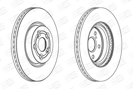 Диск тормозной передний (кратно 2шт.) Toyota Avensis (03-08) CHAMPION 562439CH