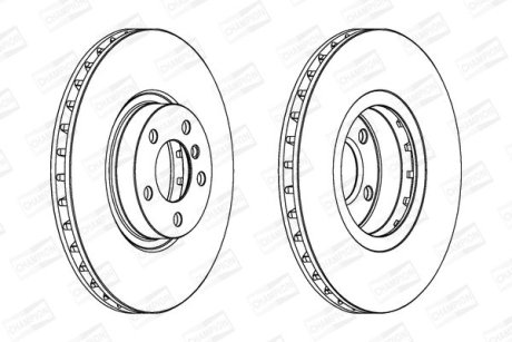 Диск тормозной передний BMW X5 (E70) 06-13, X5 (F15, F85) 13-18, X6 (E71, E72) 07-14 CHAMPION 562520CH-1