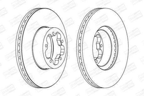 Диск тормозной передний (кратно 2шт.) Ford Transit (06-14), Transit Tourneo (06-14) CHAMPION 562541CH