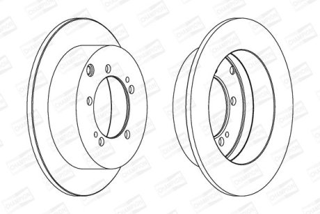 Диск тормозной (кратно 2 шт.) MITSUBISHI LANCER VII (CS_A, CT_A) (00-13), OUTLANDER I (CU_W) CHAMPION 562781CH