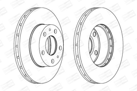 Диск тормозной передний (кратно 2шт.) Fiat Ducato CHAMPION 563026CH (фото 1)