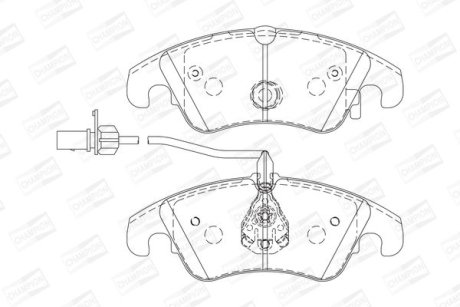 Колодки тормозные дисковые передні AUDI A4 B8 (8K2) 07-15, A4 B8 Avant (8K5) 07-15 CHAMPION 573247CH (фото 1)