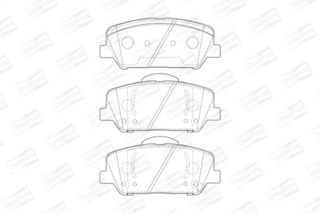 Колодки тормозные дисковые передние Kia Optima (10-), Ceed (15-)/Hyundai i30 (11-) CHAMPION 573447CH (фото 1)