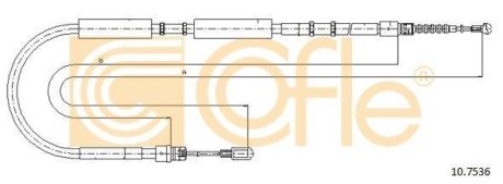 Трос ручного гальма зад. П Audi A4 2001- COFLE 107536 (фото 1)