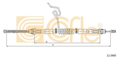 Трос ручнiка правий Ford Transit Connect 04/00- COFLE 115665