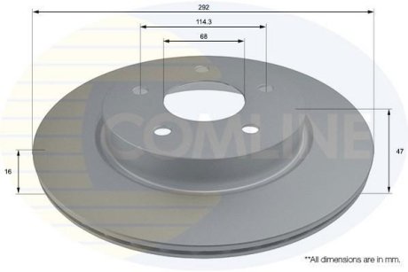 - Диск гальмівний вентилируемый з покриттям COMLINE ADC0297V