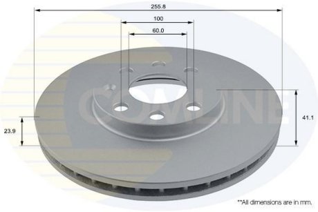 - Диск гальмівний вентилируемый з покриттям COMLINE ADC1105V