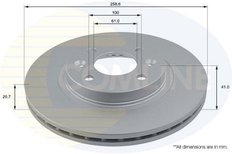 - Диск гальмівний вентилируемый з покриттям COMLINE ADC1507V