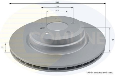 - Диск гальмівний вентилируемый з покриттям COMLINE ADC1729V