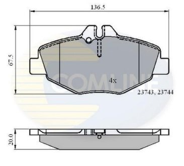 - Гальмівні колодки до дисків COMLINE CBP01209 (фото 1)