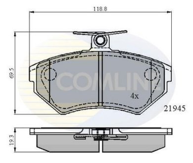 - Гальмівні колодки до дисків COMLINE CBP0736 (фото 1)