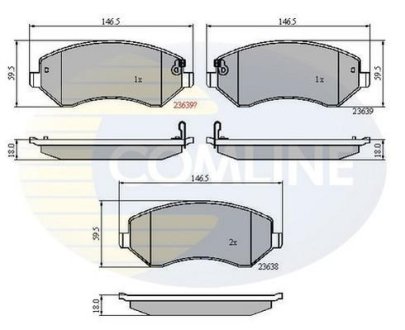 - Гальмівні колодки до дисків COMLINE CBP31162