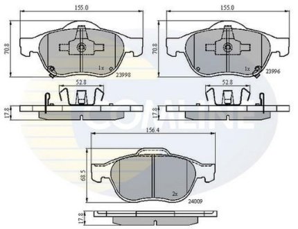 - Гальмівні колодки до дисків COMLINE CBP31249 (фото 1)