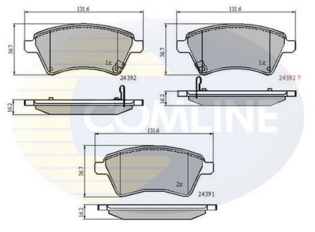 - Гальмівні колодки до дисків COMLINE CBP31513