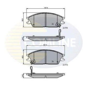 Комплект тормозных колодок, дисковый тормоз COMLINE CBP3922