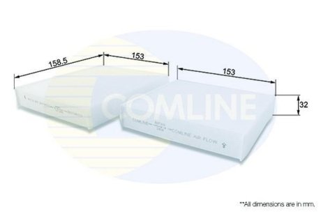 - Фільтр салону (аналогWP9256/LA191/S) COMLINE EKF101 (фото 1)