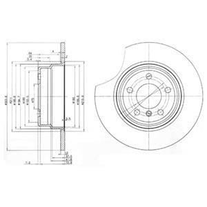 Диск гальмівний BMW X5(E53) "R D=324mm "00-07 Delphi BG3629 (фото 1)