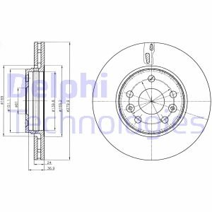 Гальмiвнi диски фарбованi Delphi BG4317C