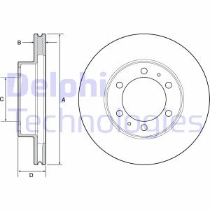 Диск тормозной TOYOTA LAND CRUISER 150 10- передний Delphi BG4557