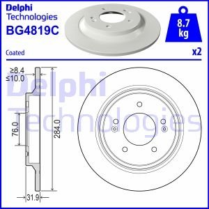 TARCZA HAM.TYL 284X10 P Delphi BG4819C