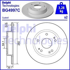 TARCZA HAMULCOWA TYL Delphi BG4997C