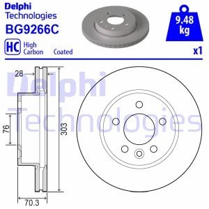 TARCZA HAMULCOWA PRZOD Delphi BG9266C