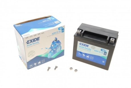 Акумулятор залитий та заряджений AGM 10Ah 150A EXIDE AGM12-10