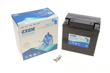 Акумулятор залитий та заряджений AGM 9Ah 120A EXIDE AGM12-9