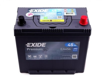 Автомобильный аккумулятор PREMIUM 6СТ-45Ah, 390EN EXIDE EA456 (фото 1)