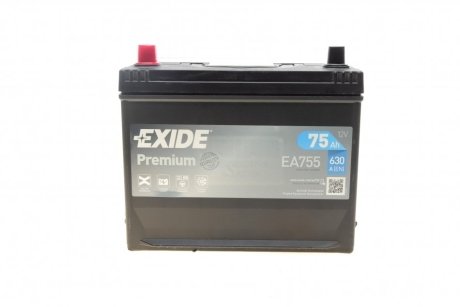 Автомобільний акумулятор Premium 6СТ-75Ah Аз ASIA 630A (EN) (5105) EXIDE EA755