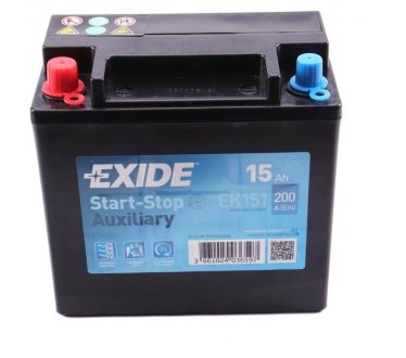 Аккумулятор 15Ah/200A (150x90x145) (Start-Stop/вс) EXIDE EK151