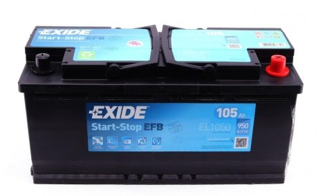 Аккумулятор 105Ah/950A (392x175x190/+R/B13) (Start-Stop EFB) EXIDE EL1050 (фото 1)