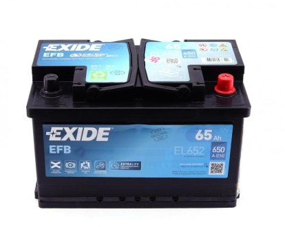 Автомобильный аккумулятор Start-Stop EFB 6СТ-65Ah АзЕ 650A (EN) (76058) EXIDE EL652
